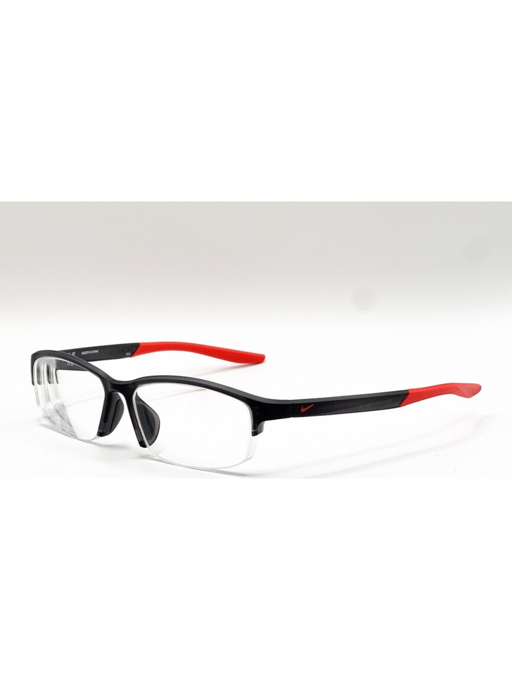 Nike 7136AF 065 Matt Anthracite Red Half Rim Authentic Eyeglass Frames 57-15-145